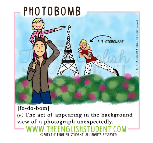 www.theenglishstudent.com, the english student, photobomb, photobombers, selfie, new words, Learning English, ESL teaching resources, ESL teaching ideas, best educational blog, funny photobomb picture, 