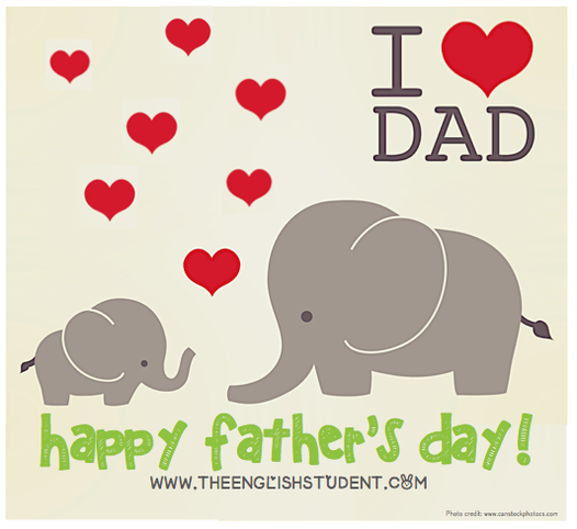 The English Student, www.theenglishstudent.com, ESL lessons, ESL ideas, happy father's day, father's day, celebrating father's day, when is father's day, ESL celebrations