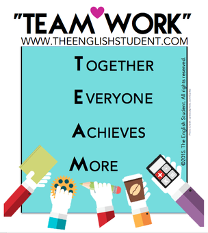 The English Student, www.theenglishstudent.com, TEAM WORK, acronym for team, work together as a team. 