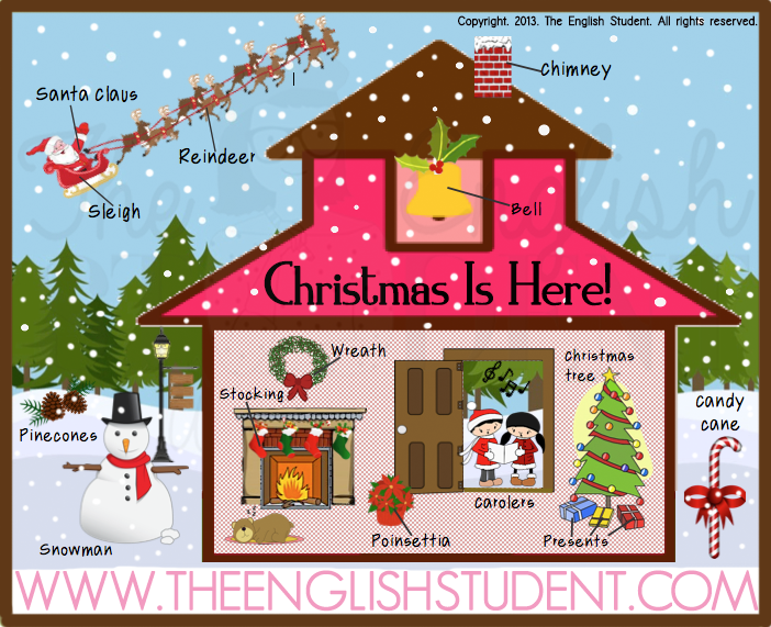 The English Student, www.theenglishstudent.com, theenglishstudent, the english student website, ESL blog, ESL website, fun ESL, learn English, ESL christmas vocabularies, ELL, Lesson plan for christmas, teaching about Christmas, holiday images, holiday cliparts, holiday traditions, 